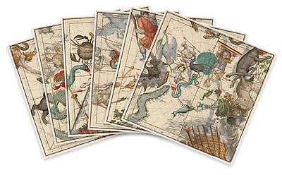 SET OF SIX Celestial Star Maps by Ignace Gaston Pardies circa 1693 24X24 Zodiac - Image 1 of 4