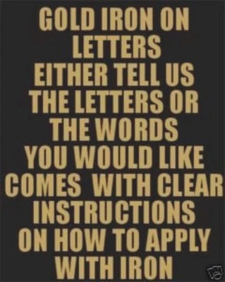 Personajes de hierro dorado de una pulgada - impresión de vinilo de letras o números