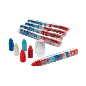 Fun Express Patriotic Glitter Stacking Point Erasers- 12 Pc - Picture 1 of 1