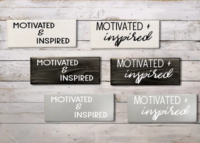 Letrero de madera minimalista hecho a mano motivado e inspirado negro, gris, blanco arte para el hogar Foto 1 de 4