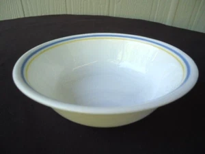 corelle by corning ware primavera cereal bow bowl yellow blue trim - Picture 1 of 4