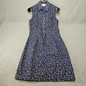 Liz Claiborne Lizwear Jeans Denim Polka Dot Midi Shirt Dress 6 Petite - Picture 1 of 5