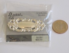 Beaucraft 925 Nwt Solid Sterling Silver Beau Sterling Ornate Oval Pin Brooch Nos