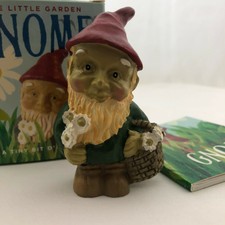 Wee Little Garden Gnome A Tiny Bit O Luck Figurine and Book Miniature