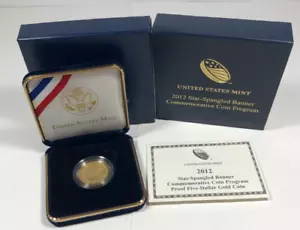 2012 Star Spangled Banner $5 Gold Proof. w/OGP as issued. - Picture 1 of 6