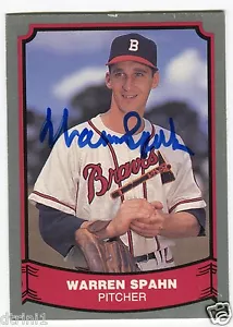 Warren Spahn Auto 1988 Pacific Legends Card #109 JSA HOF Milwaukee Boston Braves - Picture 1 of 3