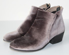 H London Apisi Back Zipper Gray Velvet Ankle Boots Women's Size 40 US 9/9.5