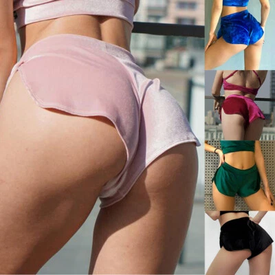 Pantalones Cortos de Yoga de Terciopelo para Mujer Ropa Activa de Verano Gimnasio Deportes Poliéster Delgados S-4XL Foto 1 de 4