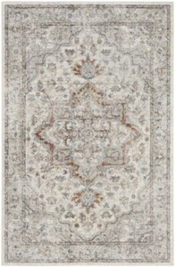 4' X 6' Gray Oriental Power Loom Washable Area Rug - Picture 1 of 1