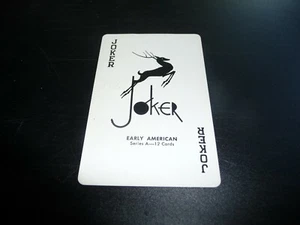 VINTAGE JOKER TAUSCHKARTE FRÜHE AMERIKANISCHE SERIE EIN "SPRINGENDES RENTIER"  - Bild 1 von 2