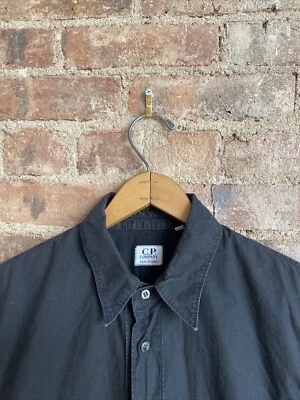 Camisa para hombre CP Company talla 1 pequeña, popelina negra, Italia Foto 1 de 4