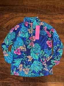 Lilly Pulitzer Girl M 6-7 Life Of The Party LITTLE SKIPPER POPOVER Pullover NWT - Picture 1 of 4