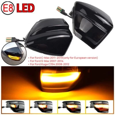 Per Ford S-Max 07-14 Kuga C394 C-Max Dynamic Wing Specchio Retrovisore Laterale Indicatore Luce AK - Immagine 1 di 4