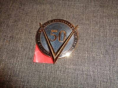 OEM NOS 1999 CADILLAC DEVILLE SEVILLE ROOF 50TH ANNIVERSARY EMBLEM OEM 25693104 - Image 1 of 4