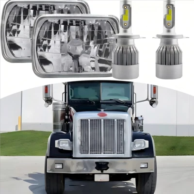 Fit Peterbilt 357 378 379 385 1998-2007 7x6 5x7 faróis de LED feixe selado Hi/Lo - Imagem 1 de 4