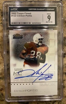 2002 Topps Finest - #122 Clinton Portis /1200 (AU, RC) CGC 9 - Image 1 of 2