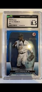 2023 Bowman Blue Jazz Chisholm Jr. #22 Miami Marlins #071/150 CGC 8.5 - Picture 1 of 3