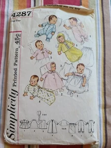 1962 Simplicity 4287 modello da cucire bambino taglia unica - Foto 1 di 2