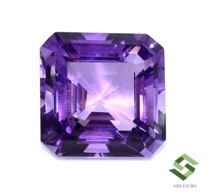 Zertifizierter natürlicher lila Amethyst Asscher Schliff 15 mm bis 20 mm facettierte lose Edelsteine - Bild 1 von 7