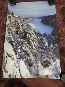 VINTAGE 1980's I LOVE NY POSTER MOHONK MOUNTAIN HOUSE NEW PALTZ NEW YORK 24x36" - Picture 1 of 14