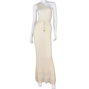 Banjo & Matilda Pure Cashmere Floor Length Knit Dress Size M 10 12 One Shoulder - Picture 1 of 13