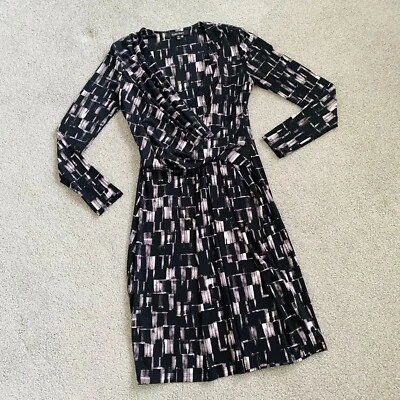 - Vestido envolvente sintético Ellen Tracy en negro, gris y blanco Power Dressing XS  Foto 1 de 4