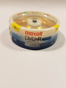15pk Maxell DVD-R 4.7GB Write Once16x Recordable  Disc Single Layer - Picture 1 of 4
