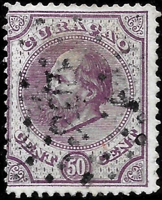 1873 NETHERLANDS ANTILLES Curacao Sc#6b  Pr:14  CANCEL DOT#203 - Image 1 of 3