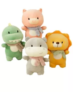 Peluche Animali Ippopotamo Dinosauro Maiale Leone Asilo Regali di Compleanno - Foto 1 di 17