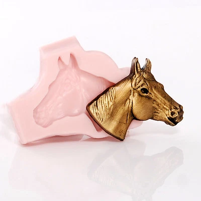 Molde de silicona cabeza de caballo seguro para alimentos fondant joyería resina polímero arcilla molde (968) Foto 1 de 4
