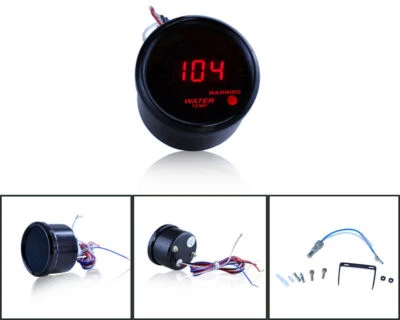 Kit de medidor LED de temperatura del agua LED digital negro para automóvil camión 2" 52 mm Foto 1 de 4