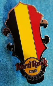 BRUSSELS BELGIUM CORE HEADSTOCK SERIES BELGIUM TRICOLOR FLAG Hard Rock Cafe PIN - Picture 1 of 1