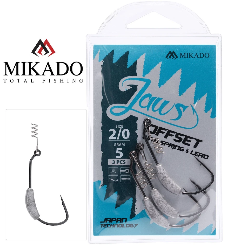Mikado JAWS Offset Weighted Hooks w/ Screw & Lead 3 Per Pack Shank Swimbait - Image 1 of 1