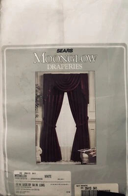 "Nuevas cortinas Sears Moonglow 48"" de ancho X 84"" de largo color blanco" Foto 1 de 4