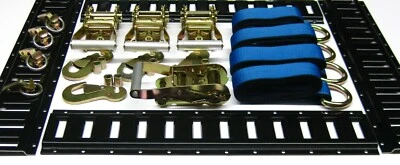 20pc Quad ATV E Track Tie Down Kit E Ring 2" Ratchet w Hook 8' Lasso Strap BLUE - Изображение 1 из 4