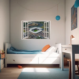 3D Fake Window Sunderland FC Football Stadium Wall Art Stadium Vinyl Sticker - Picture 1 of 4