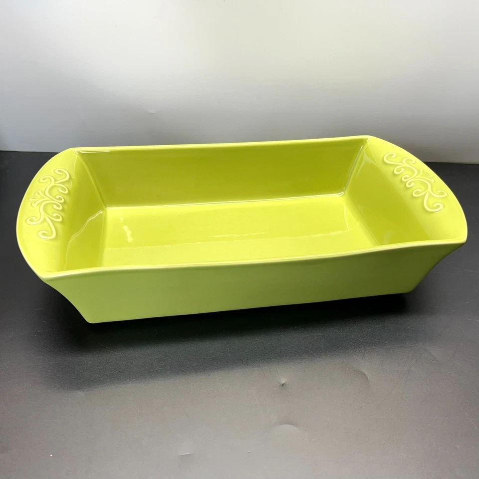 Mixcer Portugal Oven to Table Green Ceramic 15x8 Casserole Dish Baking Serving - Image 1 of 4