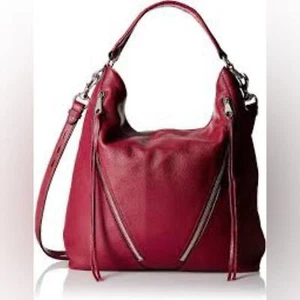 Rebecca Minkoff Moto Hobo Bag Tawny Port Cranberry Red Dual Wear Styje - Picture 1 of 11