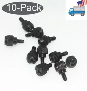 NEW 10pcs #6-32 Thread Black Anodized Aluminum Thumb Screws for PC Computer Case - Picture 1 of 12