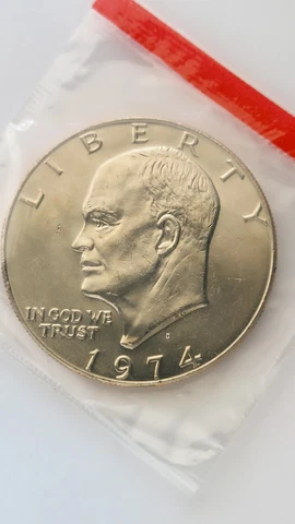 1974-D United States Uncirculated Eisenhower Dollar, In Factory Cello Cover