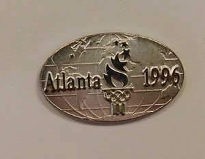 Atlanta Georgia 1996 Summer Olympics Vintage 1" Silver Souvenir Pin "USA" Rare  - Picture 1 of 2