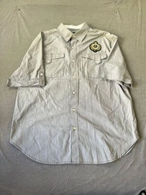 Eight 732 Button Up Shirt Adult 2XL Gray Logo Short Sleeve Casual Mens. - Image 1 of 4