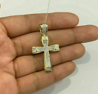2.10 Ct Round Cut Simulated Diamond Cross Charm Pendant 14K Two-Tone Gold Plated