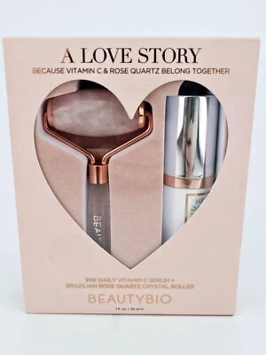 BeautyBio Love Story Set Suero Diario Vitamina C Cuarzo Rosa Brasileño Rodillo Regalo Foto 1 de 4
