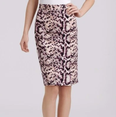 Saia Lápis Nanette Lepore 4 Pequena Squeeze Me Cintura Alta Multi Ponto Píton $198 - Imagem 1 de 4