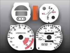 1993-1997 Honda Civic del Sol Dash Instrument Cluster White Face Gauges