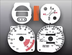 Medidores faciales blancos para Honda Civic del Sol 1993-1997 - Imagen 1 de 4