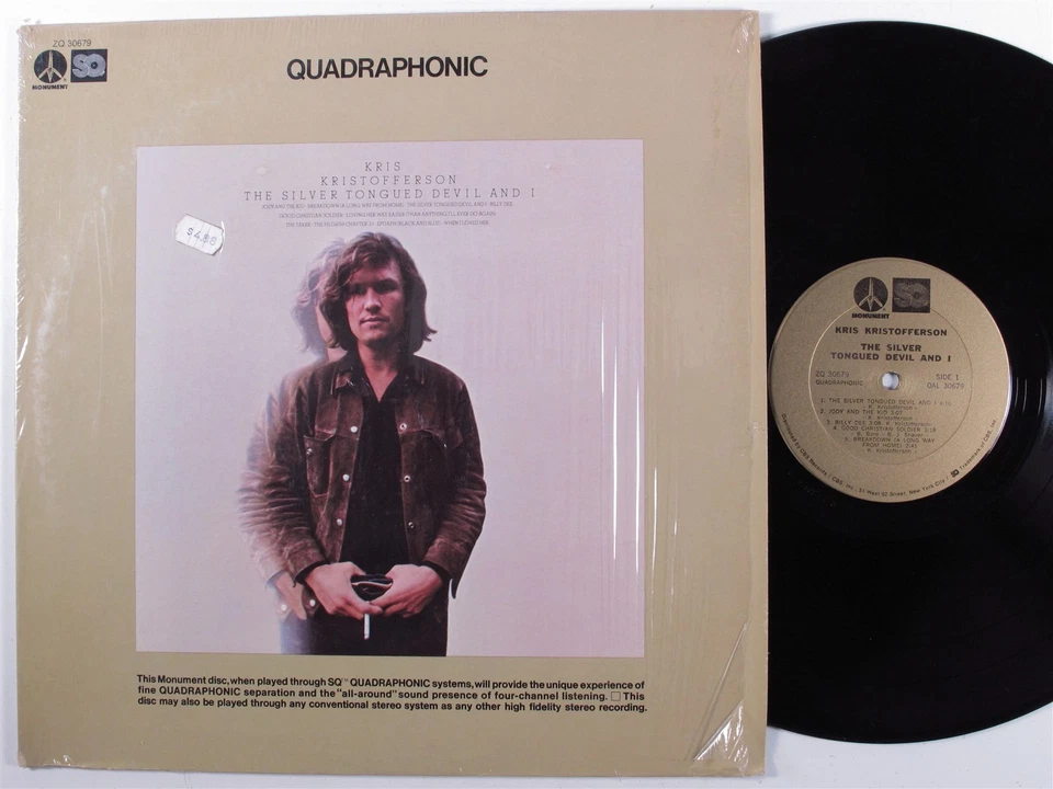 KRIS KRISTOFFERSON The Silver-Tongued... MONUMENT LP VG++ quadraphonic SHRINK z - Image 1 of 2