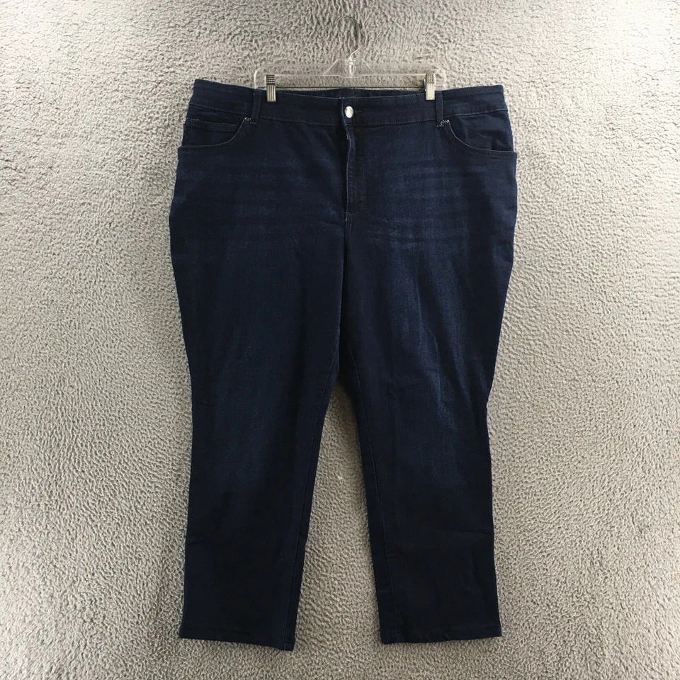 Lee Relaxed Fit Straight Leg Jeans Womens 26W Plus Blue Denim Mid Rise Zip Fly - Image 1 of 4