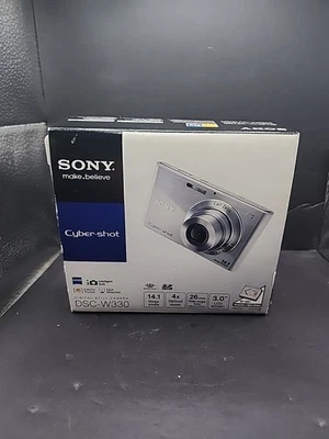 Sony Cyber-shot DSC-W330 Digital Compact Camera 14.1MP Black CCD Sensor Digicam - Image 1 of 4